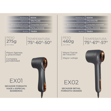 Cargar imagen en el visor de la galería, EOLUX Secador de pelo - Tamaño de viaje EX01