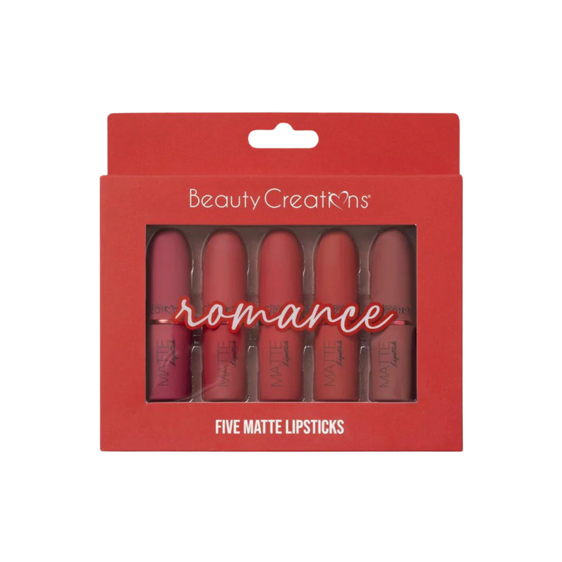 Matte Lipstick - Set De Labiales Mate De 5 Piezas ″Romance″