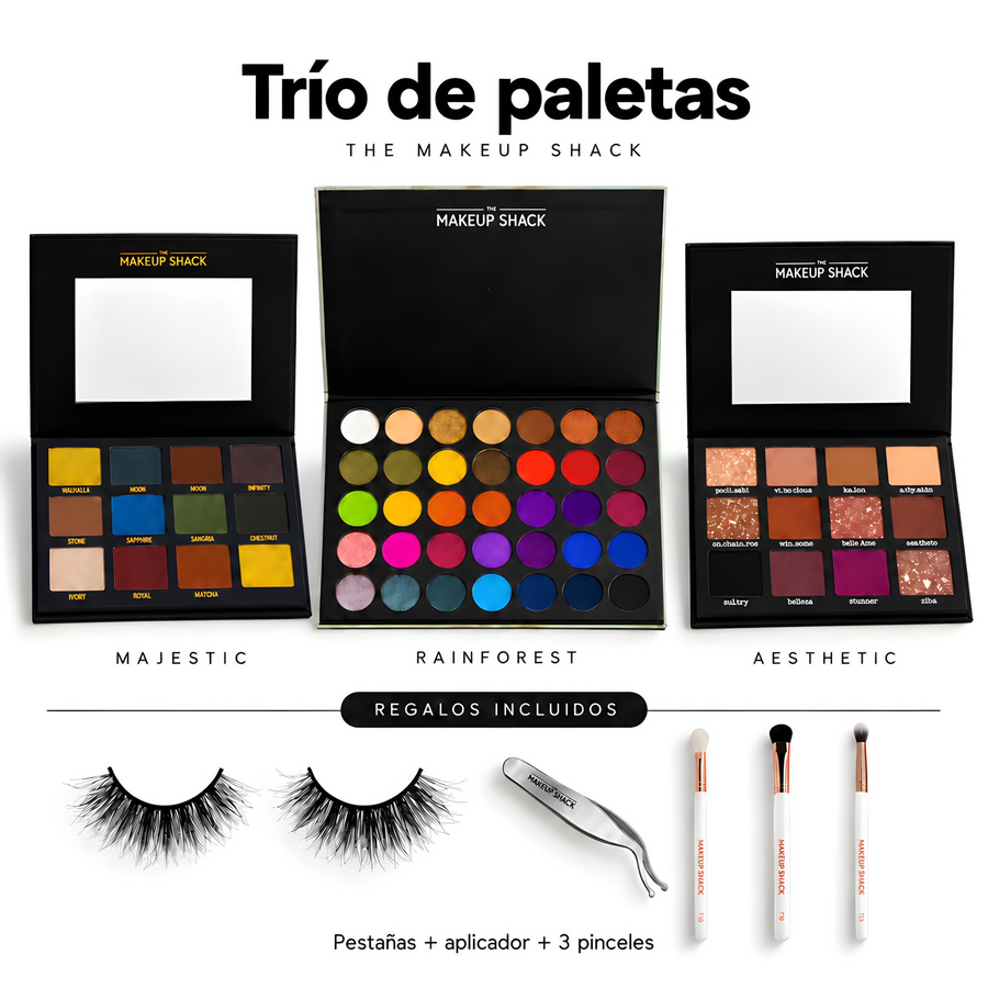 Trío de paletas de sombras TMS + Regalo 🎁